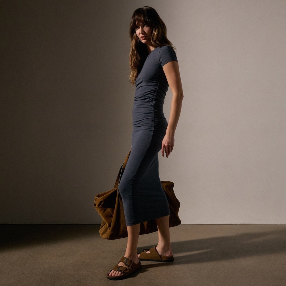 JAMES PERSE RUCHED T SHIRT DRESS